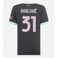 Fotbalové Dres AC Milan Strahinja Pavlovic #31 Dámské Alternativní 2024-25 Krátký Rukáv